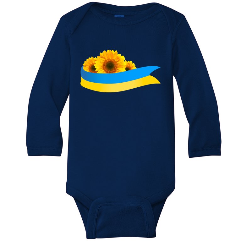 Ukraine Flag Sunflowers, Take These Seeds Baby Long Sleeve Bodysuit
