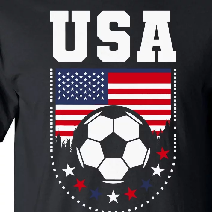 Usa Flag Soccer Fan Tall T-Shirt