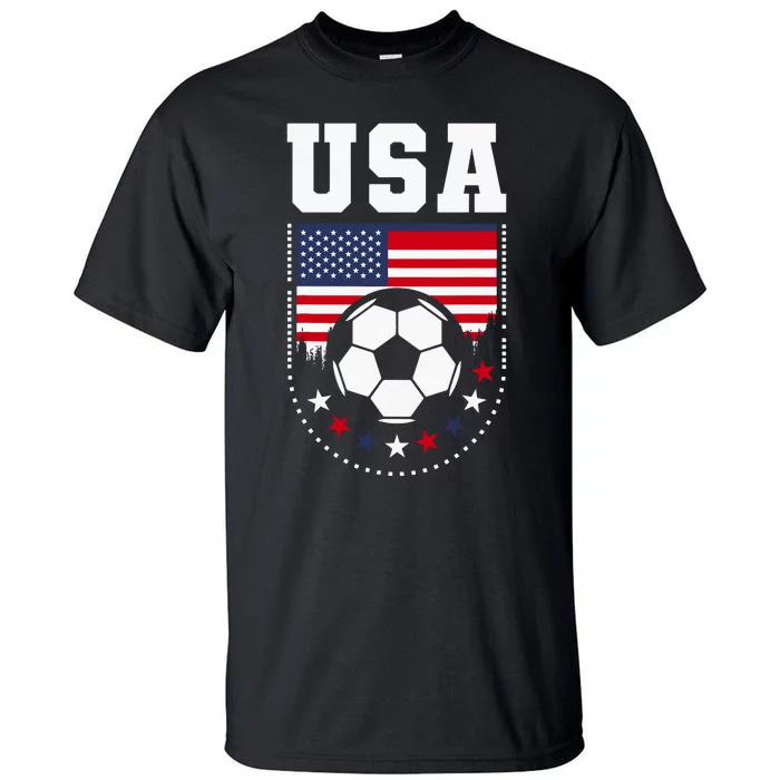 Usa Flag Soccer Fan Tall T-Shirt