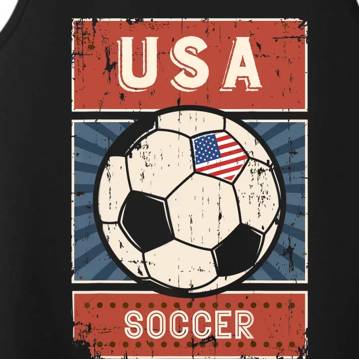 USA Flag Soccer Football Jersey American Soccer Ball Flag Performance Tank