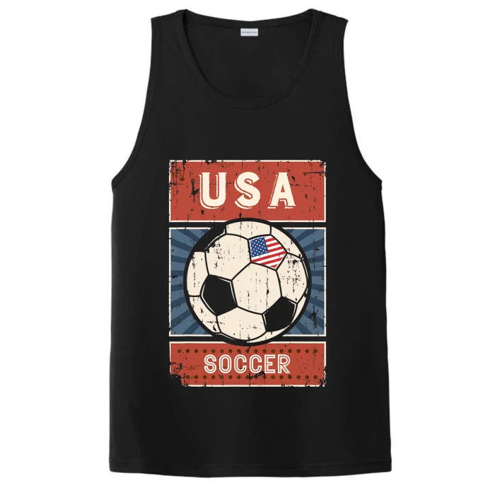 USA Flag Soccer Football Jersey American Soccer Ball Flag Performance Tank