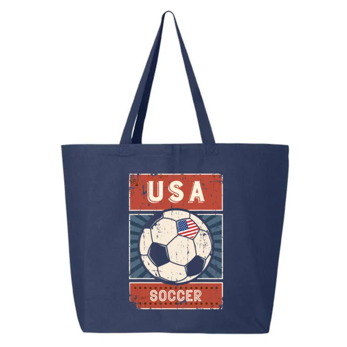 USA Flag Soccer Football Jersey American Soccer Ball Flag 25L Jumbo Tote