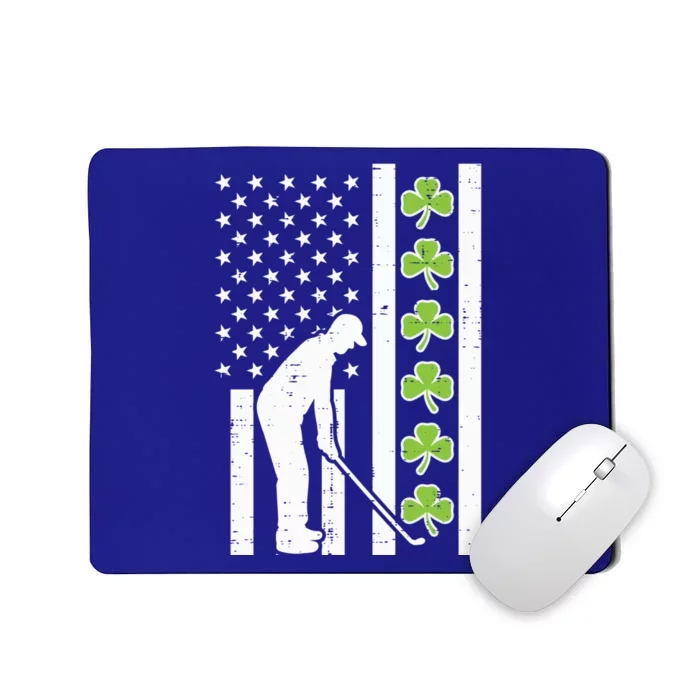 Us Flag Shamrock Golf St Patricks Day Patriotic Dad Gift Mousepad