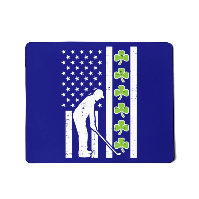 Us Flag Shamrock Golf St Patricks Day Patriotic Dad Gift Mousepad