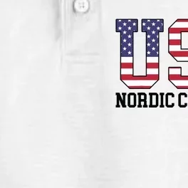 USA Flag Skier American USA Nordic Combined Dry Zone Grid Performance Polo