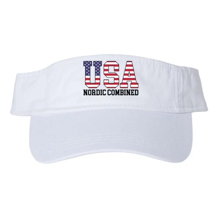 USA Flag Skier American USA Nordic Combined Valucap Bio-Washed Visor