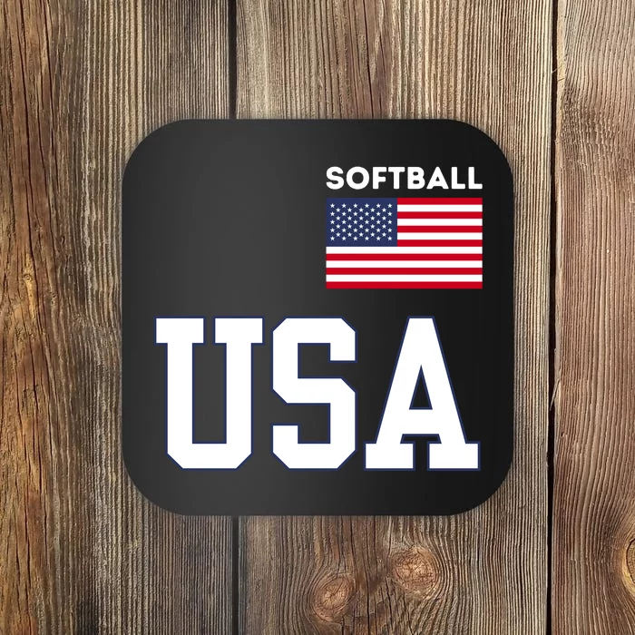 Usa Flag Softball Pocket Team Jersey Gift Coaster