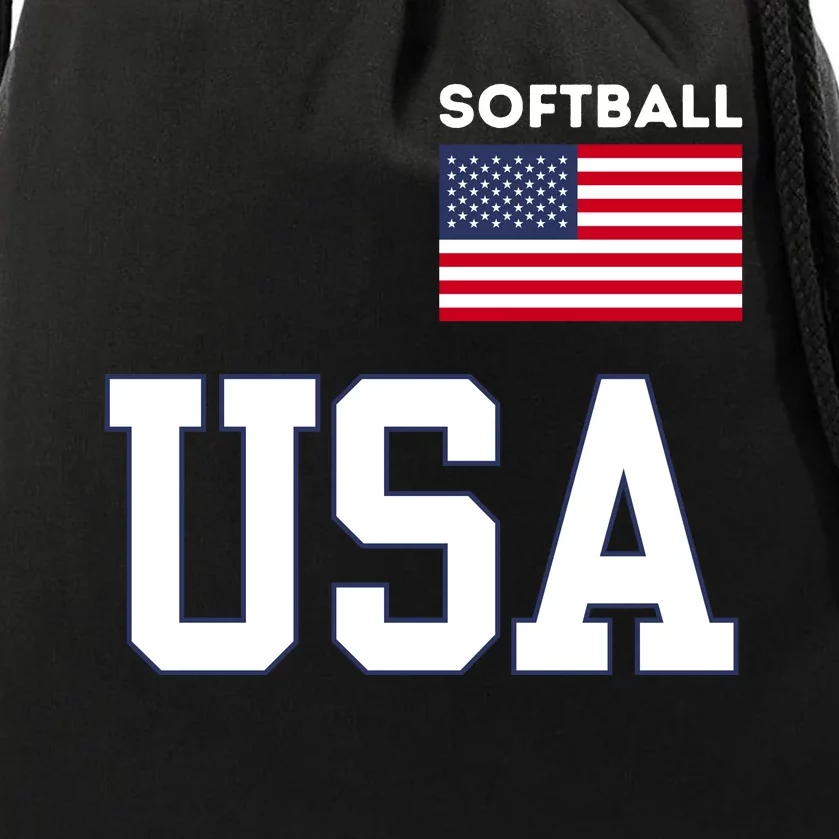 Usa Flag Softball Pocket Team Jersey Gift Drawstring Bag