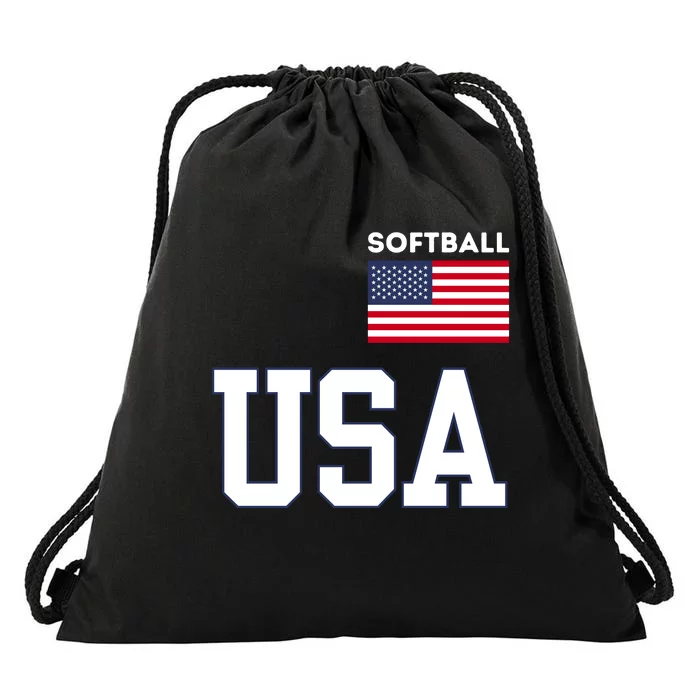 Usa Flag Softball Pocket Team Jersey Gift Drawstring Bag