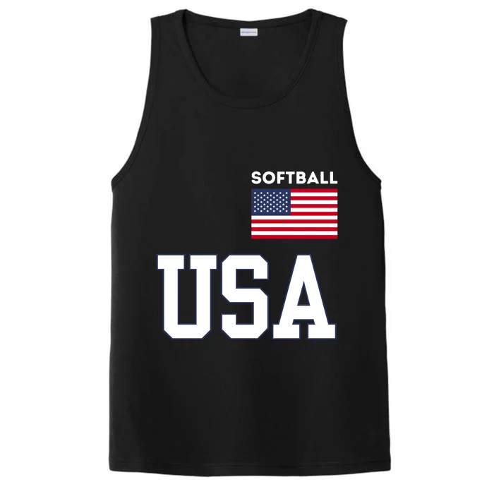 Usa Flag Softball Pocket Team Jersey Gift Performance Tank