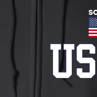 Usa Flag Softball Pocket Team Jersey Gift Full Zip Hoodie