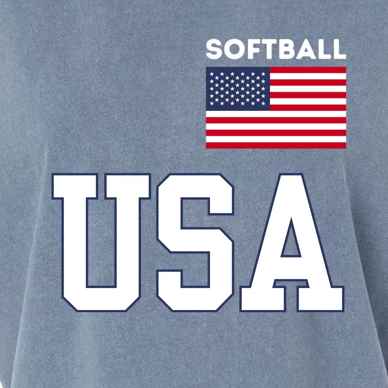 Usa Flag Softball Pocket Team Jersey Gift Garment-Dyed Women's Muscle Tee