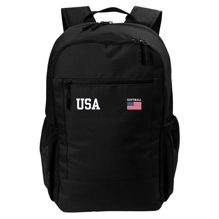 Usa Flag Softball Team Equipment Daily Commute Backpack