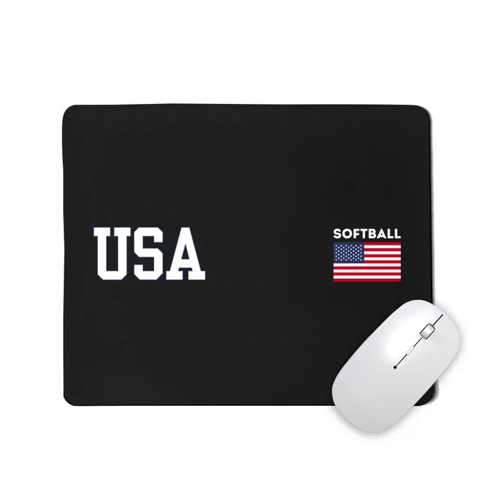 Usa Flag Softball Team Equipment Mousepad