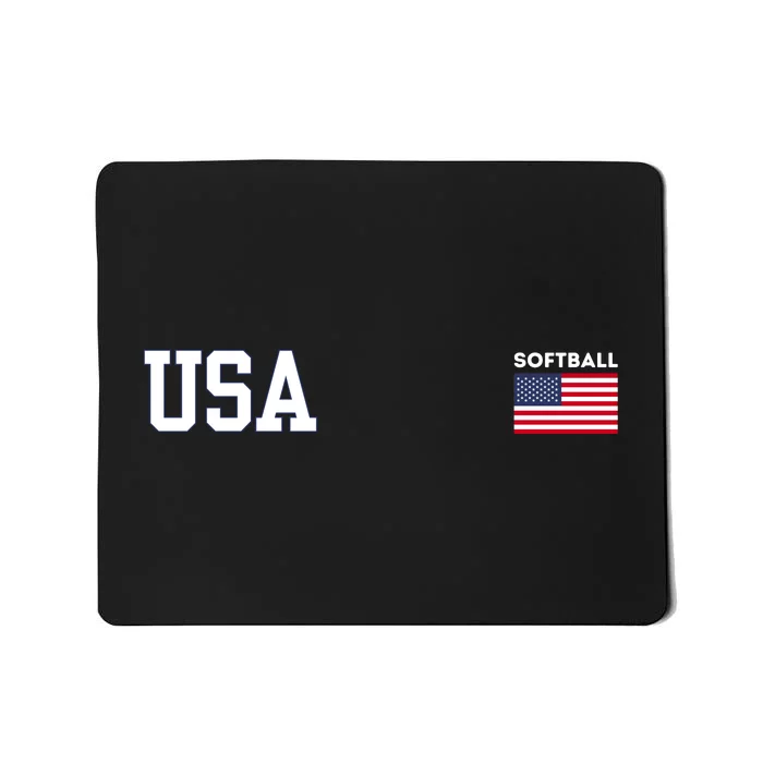 Usa Flag Softball Team Equipment Mousepad