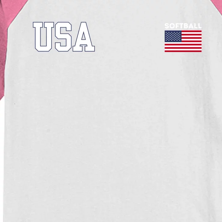 Usa Flag Softball Team Equipment Kids Colorblock Raglan Jersey