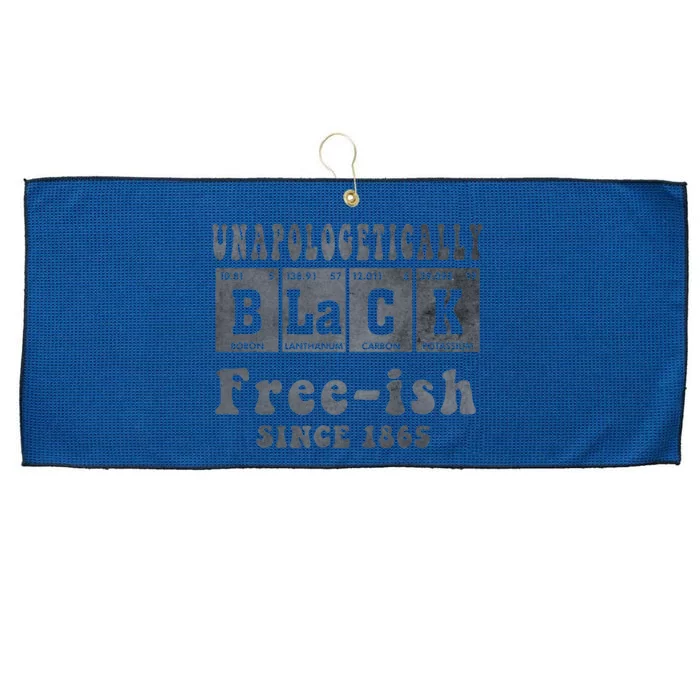 Unapologetically Freeish Since 1865 Juneteenth Africa Black Large Microfiber Waffle Golf Towel