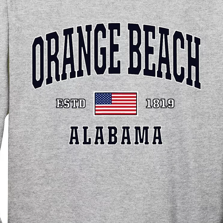 Usa Flag Stars & Stripes Orange Beach Alabama Tall Long Sleeve T-Shirt