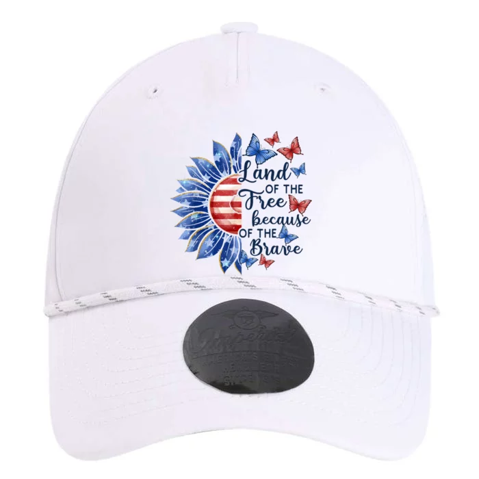 US Flag Sunflower Land Of The Free Because Of The Brave Performance The Dyno Cap