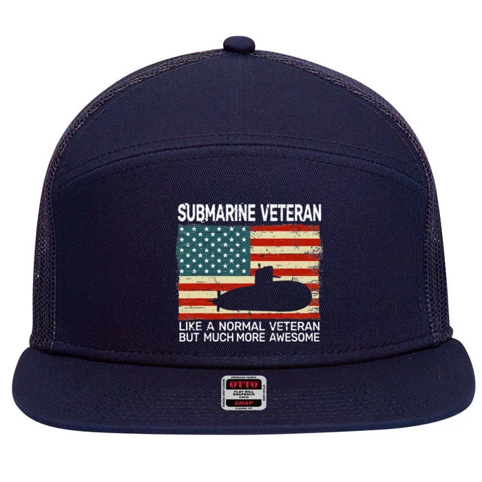 USA Flag Submarine veteran for  and submarine for 7 Panel Mesh Trucker Snapback Hat