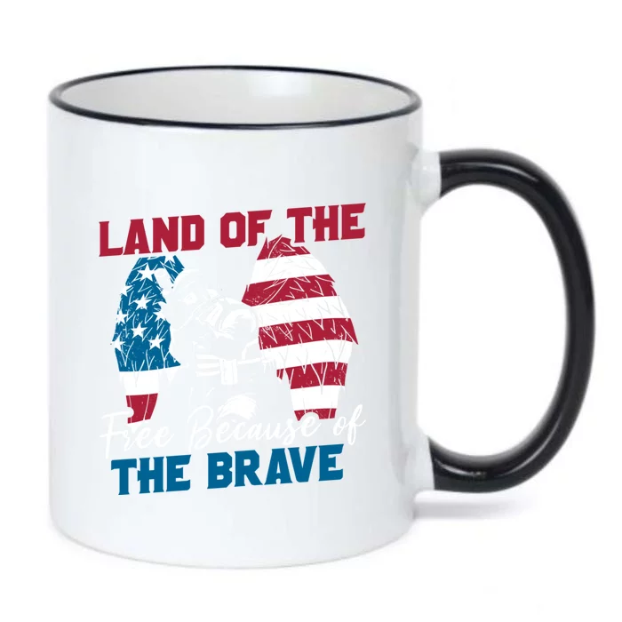 Us Flag Sodlier Eagle Land Of The Free Because Of The Brave Funny Gift Black Color Changing Mug