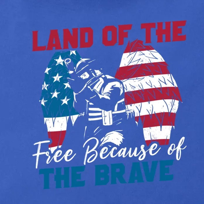 Us Flag Sodlier Eagle Land Of The Free Because Of The Brave Funny Gift Zip Tote Bag