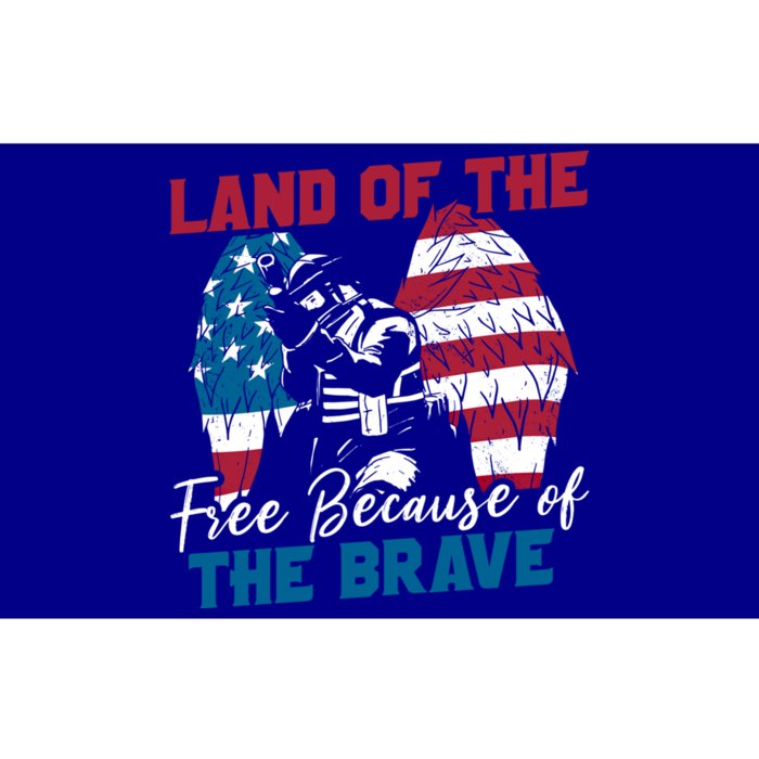 Us Flag Sodlier Eagle Land Of The Free Because Of The Brave Meaningful Gift Bumper Sticker