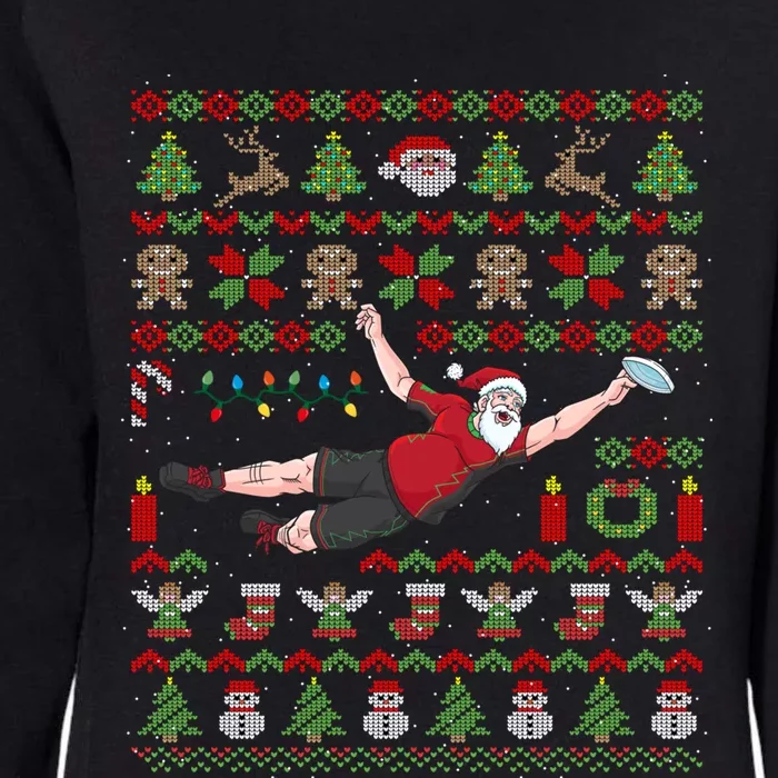 Ultimate Frisbee Santa Claus Sport Ugly Christmas Cute Gift Womens California Wash Sweatshirt