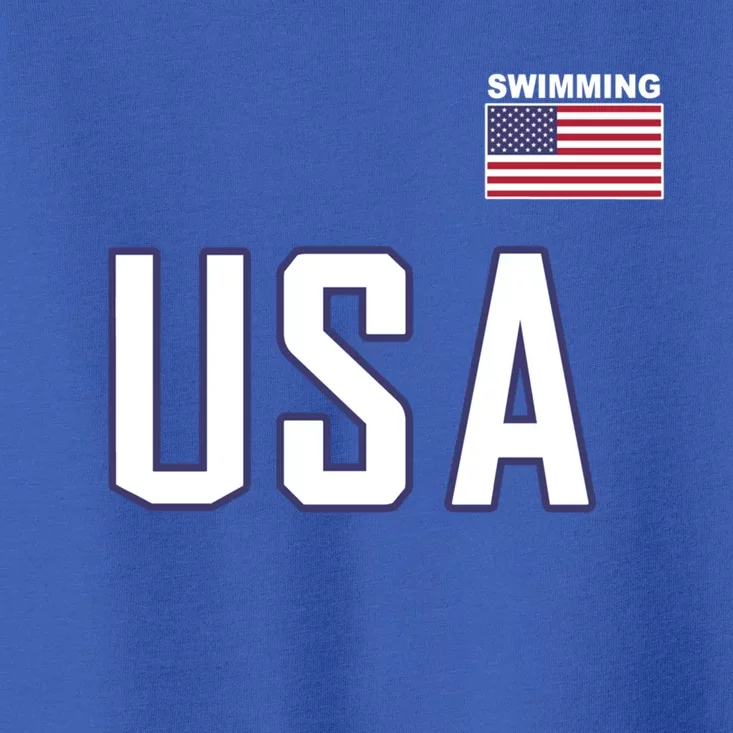 Usa Flag Swimming Great Gift Pocket Swimmer Equipt Gift Tee Toddler T-Shirt