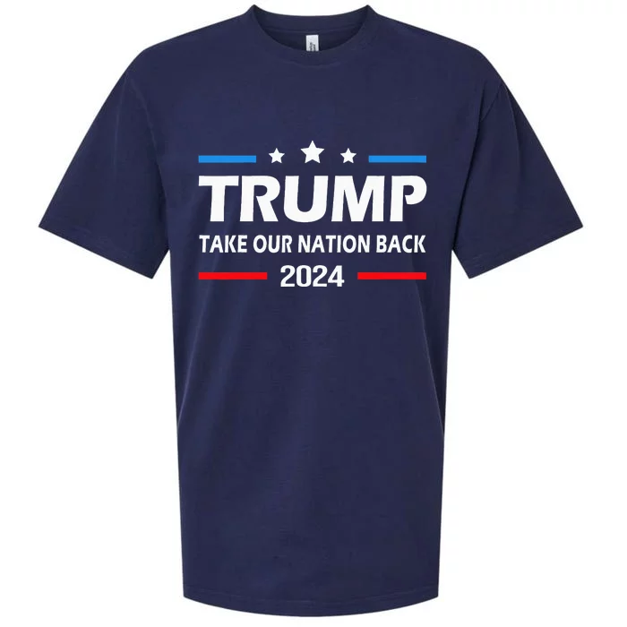 US Flag Take Our Nation Back Trump 2024 Sueded Cloud Jersey T-Shirt