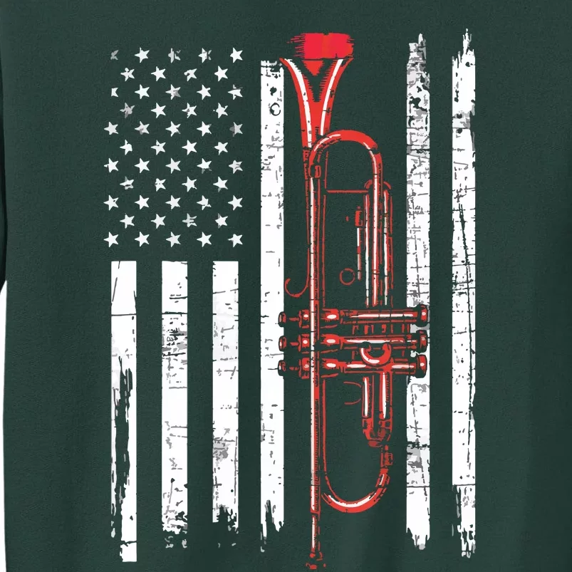 USA Flag Trumpet Jazz Musical Instrument Player Sweatshirt