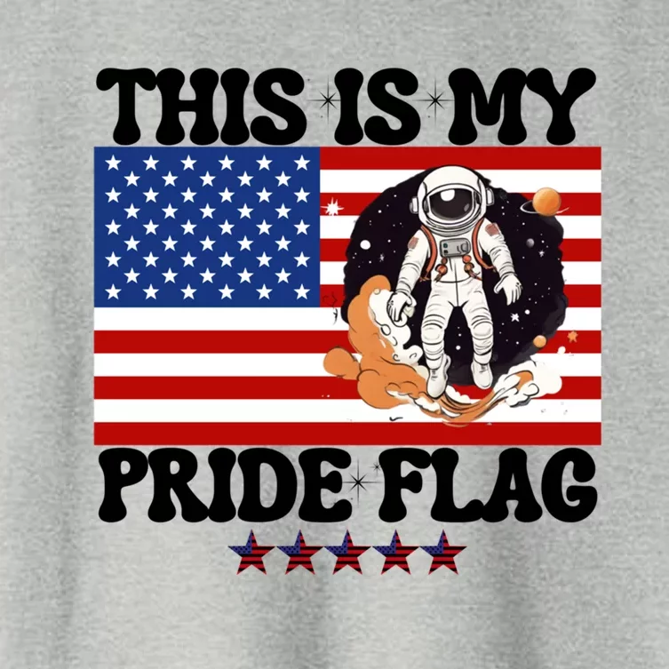 Usa Flag This Is My Pride Flag 2024 Astronaut 4th Of July Gift Women's Crop Top Tee