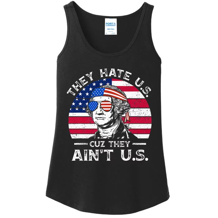 USA Flag They Hate Us Cuz They Aint Us Ladies Essential Tank