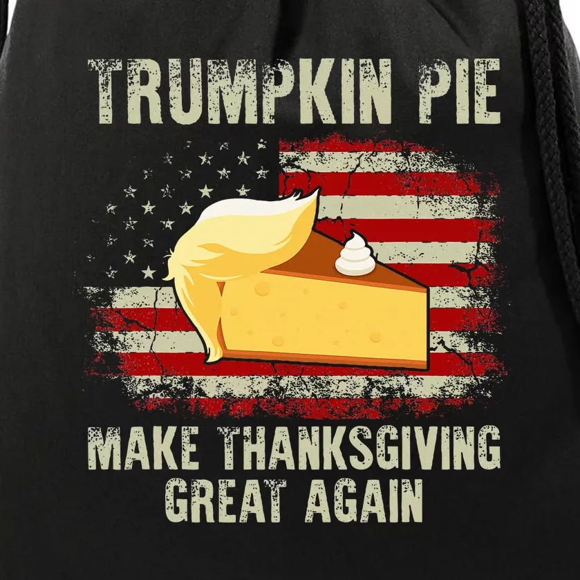 USA Flag Trumpkin Pie Make Thanksgiving Great Again Drawstring Bag