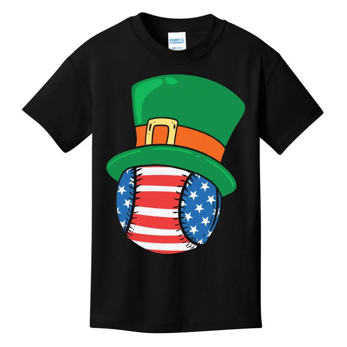 USA Flag Tennis Leprechaun Patrick Kids T-Shirt