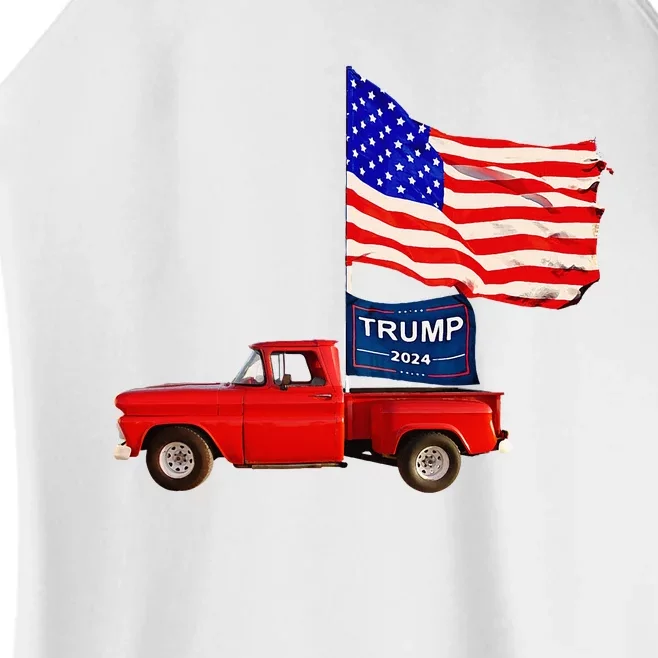 Usa Flag Trump Pick Up Truck Women’s Perfect Tri Rocker Tank