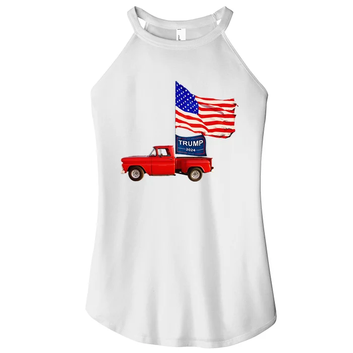 Usa Flag Trump Pick Up Truck Women’s Perfect Tri Rocker Tank