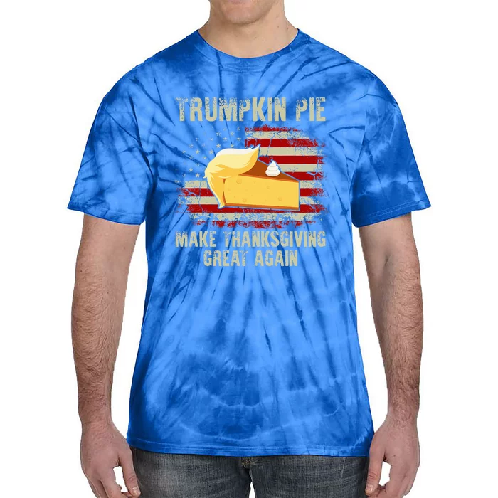 USA Flag Trumpkin Pie Make Thanksgiving Great Again Tie-Dye T-Shirt