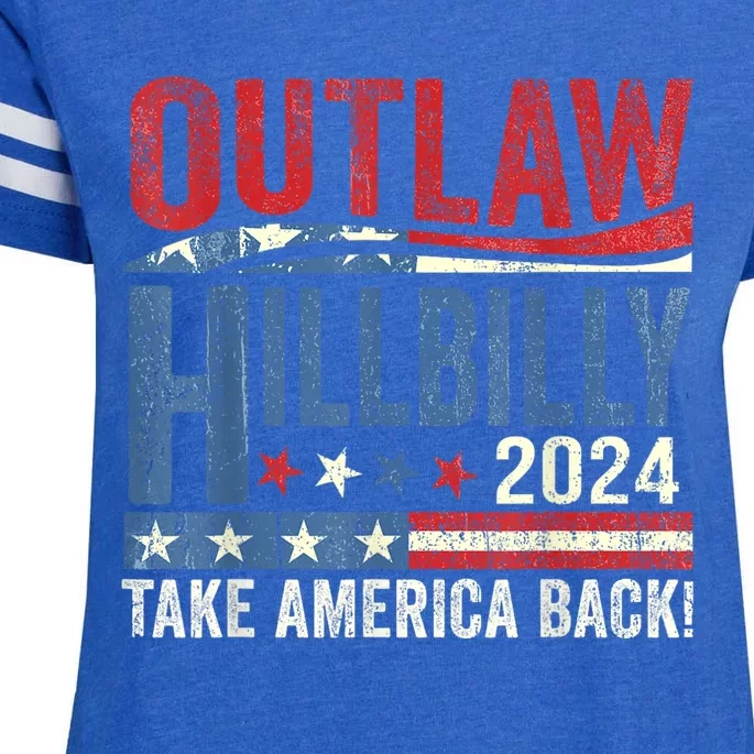 Us Flag Trump Vance 2024 President IM Voting For The Outlaw And The Hillbilly Enza Ladies Jersey Football T-Shirt