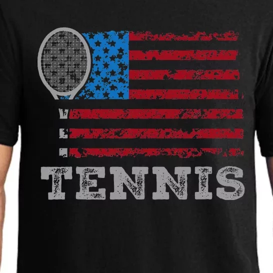 Usa Flag Tennis Us Tennis Lover Team Sport Pajama Set