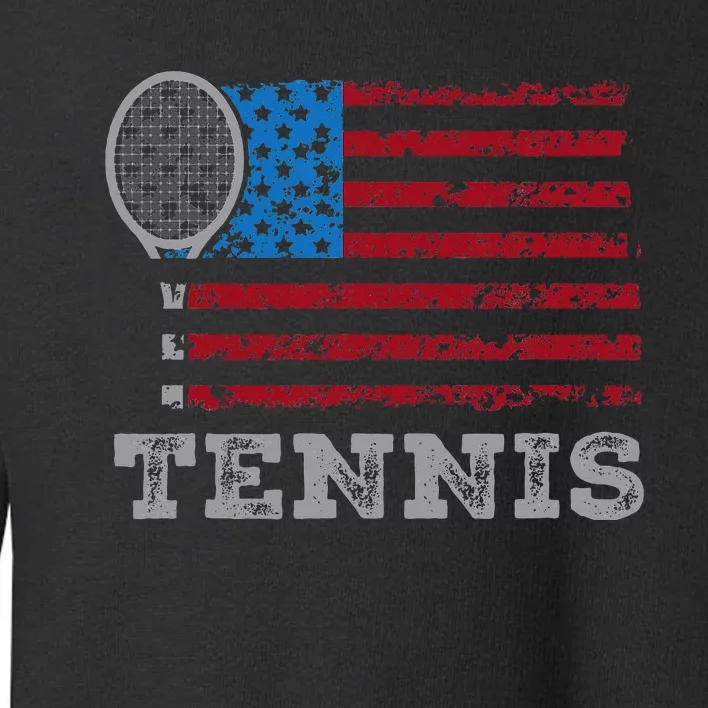 Usa Flag Tennis Us Tennis Lover Team Sport Toddler Sweatshirt