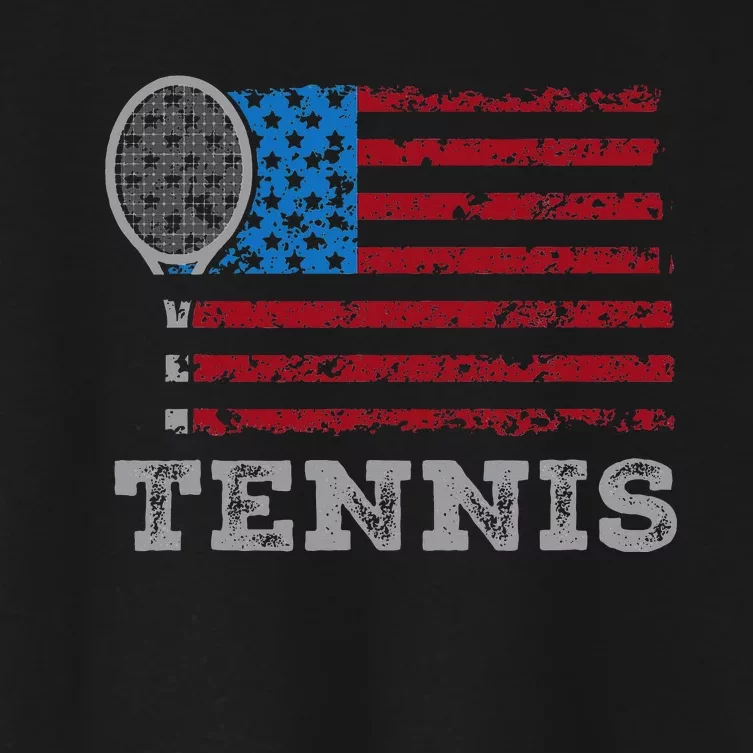 Usa Flag Tennis Us Tennis Lover Team Sport Women's Crop Top Tee