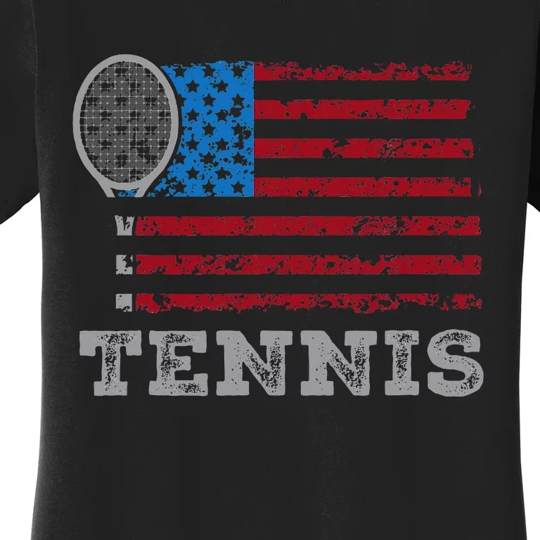 Usa Flag Tennis Us Tennis Lover Team Sport Women's T-Shirt