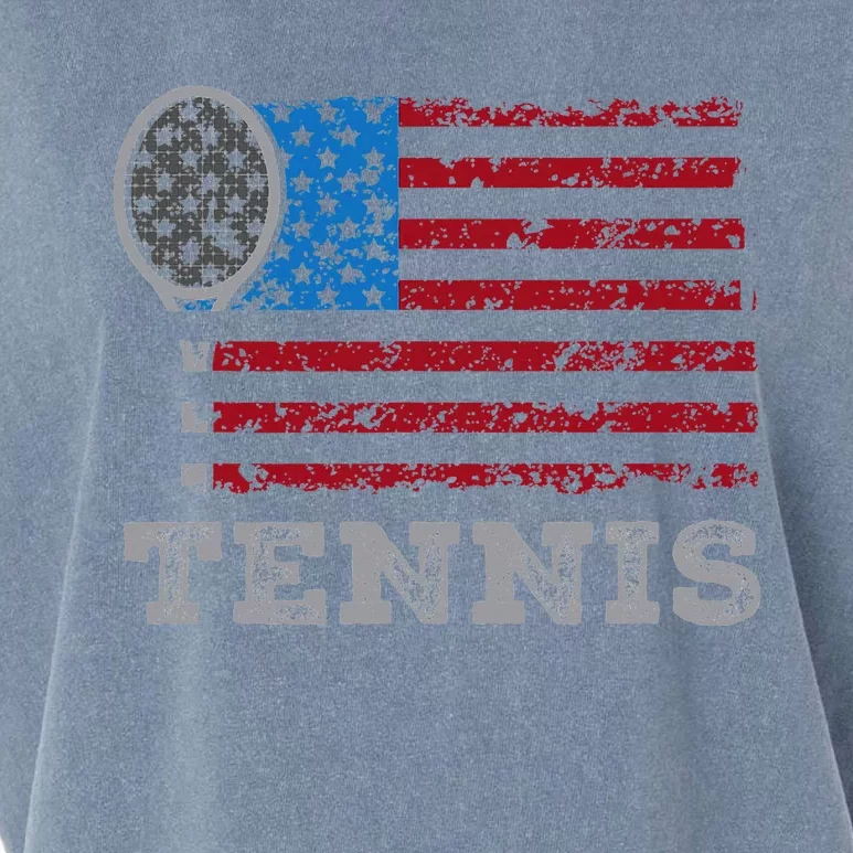 Usa Flag Tennis Us Tennis Lover Team Sport Garment-Dyed Women's Muscle Tee