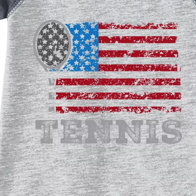 Usa Flag Tennis Us Tennis Lover Team Sport Infant Baby Jersey Bodysuit