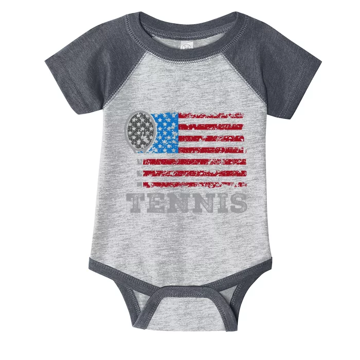 Usa Flag Tennis Us Tennis Lover Team Sport Infant Baby Jersey Bodysuit