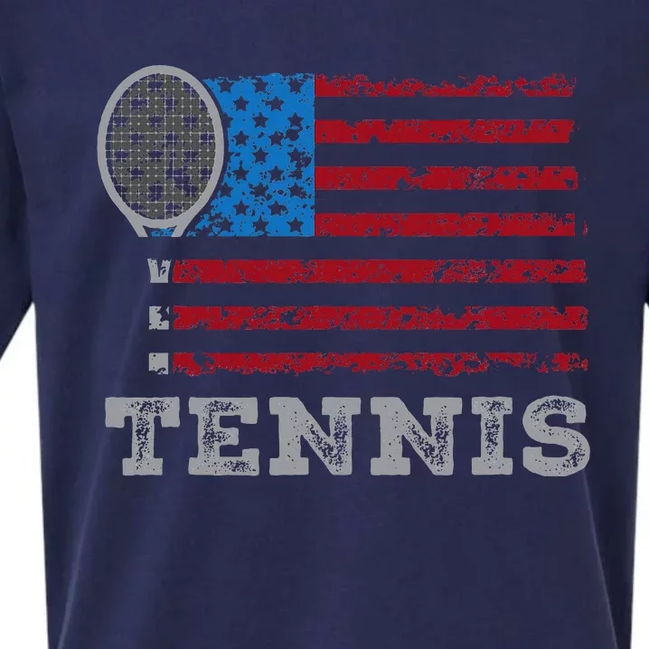 Usa Flag Tennis Us Tennis Lover Team Sport Sueded Cloud Jersey T-Shirt