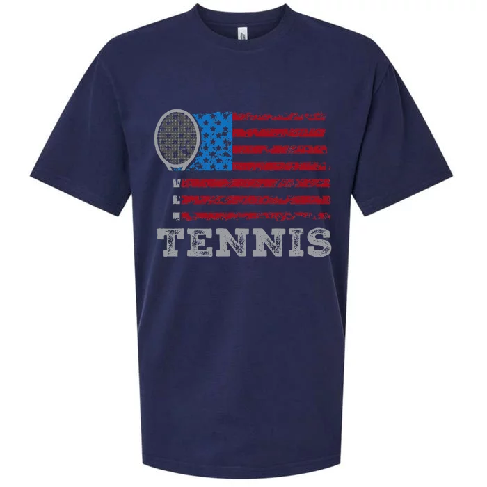 Usa Flag Tennis Us Tennis Lover Team Sport Sueded Cloud Jersey T-Shirt