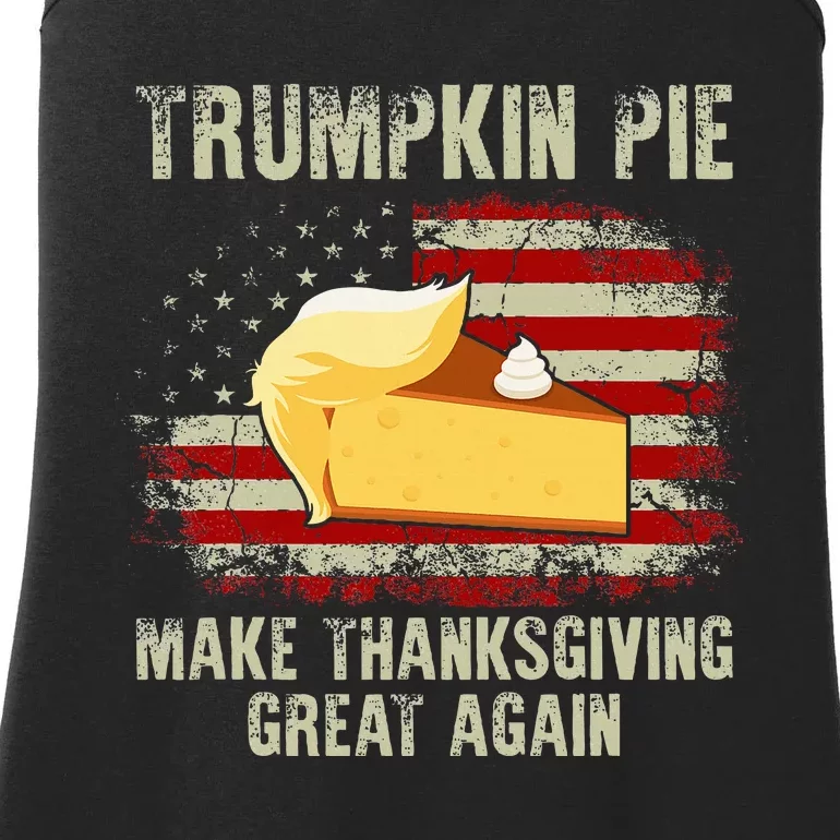 Usa Flag Trumpkin Pie Make Thanksgiving Great Again Ladies Essential Tank