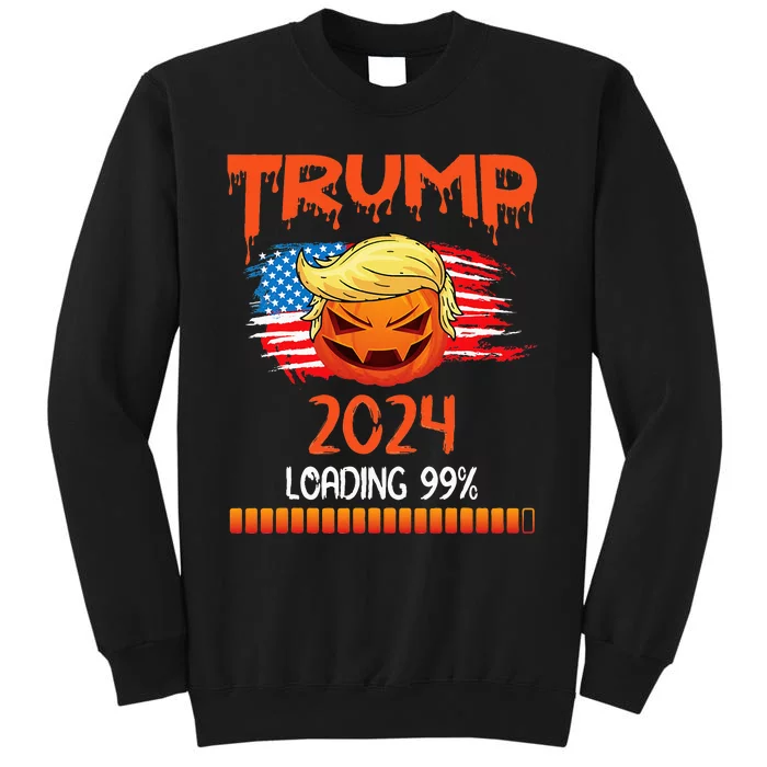 Us Flag Trump Pumpkin Donald Trump 24 Loading 99 President Tall Sweatshirt